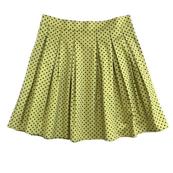 Beebop & Wally NYC Dresses & Skirts - Bebop & Wally NYC - Polka Dot Pleated Cotton Skater Skirt Green & Brown - Medium